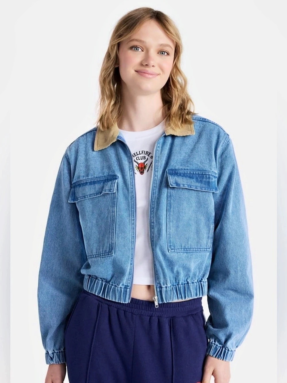 NWT Stranger Things Cropped Jean Jacket